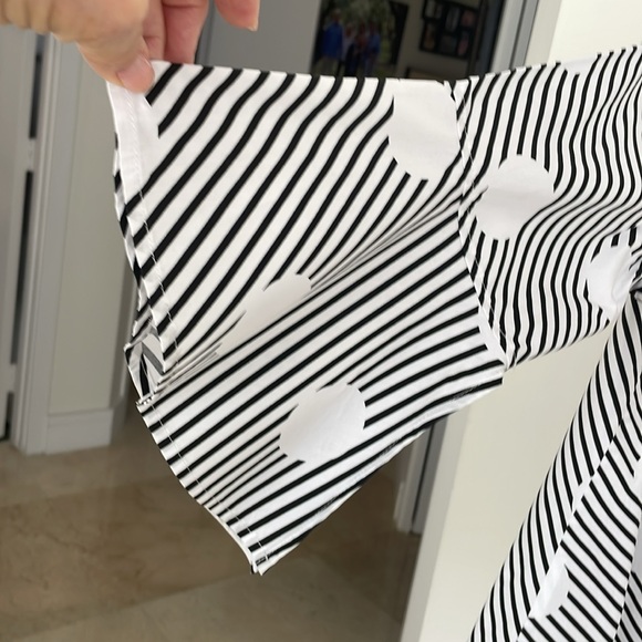 P LUCA MILANO BLACK/WHITE BELL SLEEVE BLOUSE - Picture 3 of 7